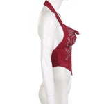 Red Butterfly Tank Top Y2K