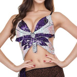 purple Y2k Sequin Butterfly Top