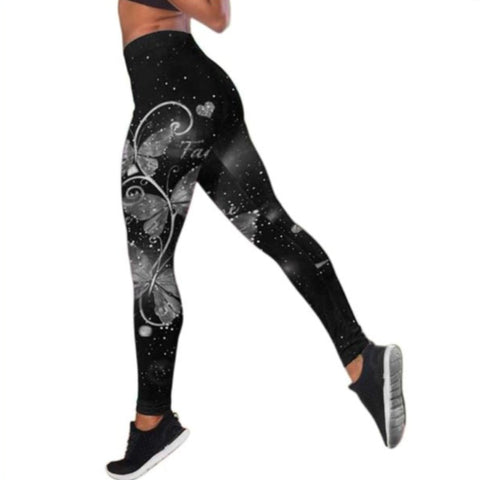 silver butterfly leggings