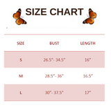 size chart for Butterfly Tank Top for Women
