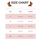 size chart for Seamless Full Body Shapewear Bodysuit by Butterfly Kingdom