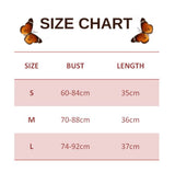 size chart for Black and White Butterfly Tank Top