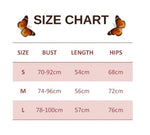 size chart for Butterfly Bodysuit Purple