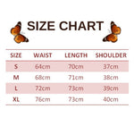 size chart for Butterfly Bodysuit with Sleeves