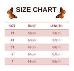 size chart for Butterfly Jumpsuit for Kids