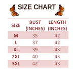 size chart for Purple Butterfly Dress