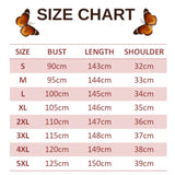 size chart for black and white butterfly dress