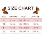 size chart for Black Hollow Lace Butterfly Crop Top
