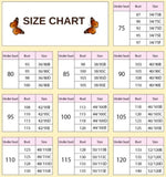 size chart for Beige Butterfly Bra
