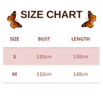 size chart for butterfly kimono purple