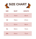 size chart for Black Butterfly Tank Top