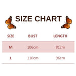 size chart for butterfly tie kimono
