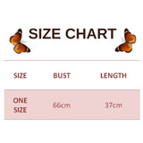 size chart for Crochet Butterfly Tank Top Pattern