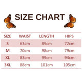 size chart for feathered butterfly leggings