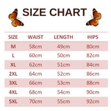 size chart for purple butterfly shorts