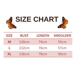 size chart for grey butterfly sweater