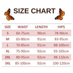 size chart for high waisted butterfly blue leggings