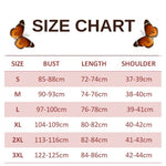 size chart for illustrated butterfly dress
