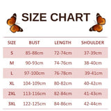 size chart for illustrated butterfly dress
