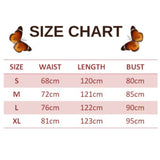 size chart for long dress with monarch butterflies
