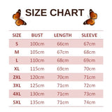 size chart for gold butterfly sweater