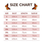 size chart for autumn butterfly sweater