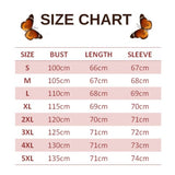 size chart for autumn butterfly sweater