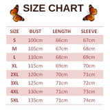 size chart for turquoise butterfly sweater