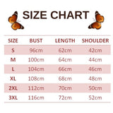 size chart for abstract butterfly sweatshirt