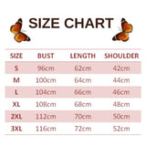 size chart for melancholy butterfly sweater