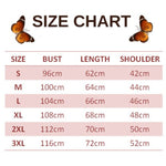 size chart for heart butterfly sweater