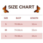 size chart for Red Butterfly Tank Top