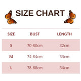 size chart for Red Butterfly Tank Top