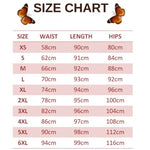 size chart for firebrick butterfly leggings