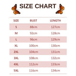 size chart for sleeveless blue butterfly dress