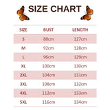 size chart for sleeveless blue butterfly dress