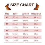 size chart for julia butterfly sweater