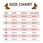 size chart for swallowtail butterfly pullover