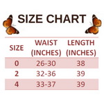 size chart for Women’s Pink Butterfly Sweatpants