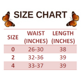 size chart for Women’s Pink Butterfly Sweatpants