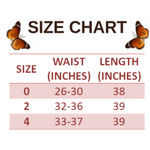 size chart for Women’s White Butterfly Sweatpants