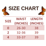 size chart for Women’s White Butterfly Sweatpants