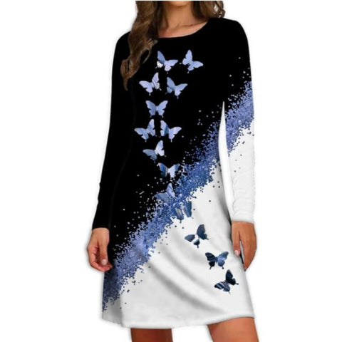 cadet blue butterfly dress