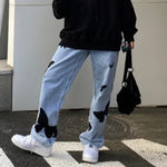swallowtail butterfly denim pants for ladies