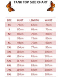 tank top size chart for blue butterfly legging set