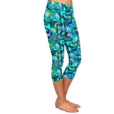 turquoise butterfly leggings for women