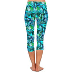 turquoise butterfly leggings design