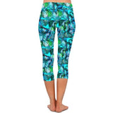 turquoise butterfly leggings design