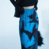 blue vintage style butterfly skirt