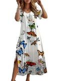 white butterfly summer dress